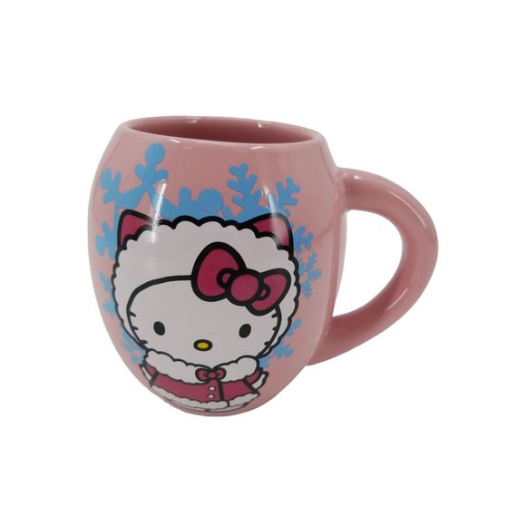 Hello Kitty Pink Ceramic Winter Snow Holiday Mug Sanrio - Picture 2 of 11